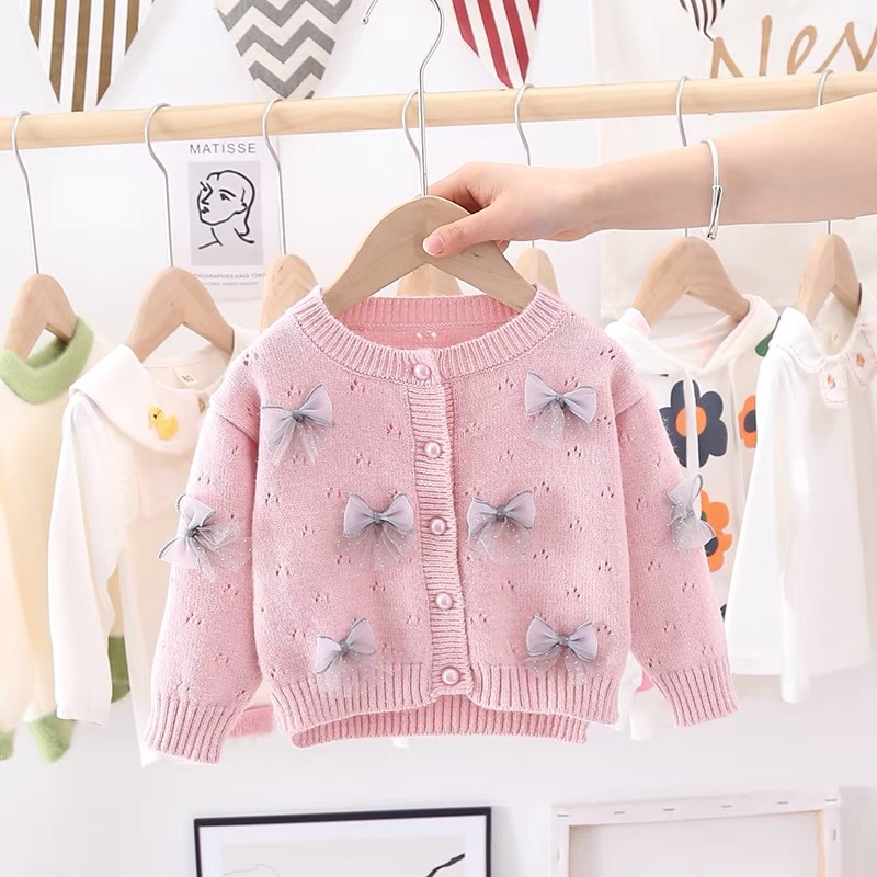 2023 Spring and Autumn New Children's Cotton Knitwear Children's Baby Knitted Cardigan Boys' and Girls' Coat Fall Wear Long Sleeves Sweater