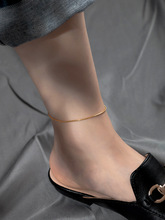 韩版简约蛇骨脚链女2022新款潮高级感性感钛钢脚踝链不掉色足链
