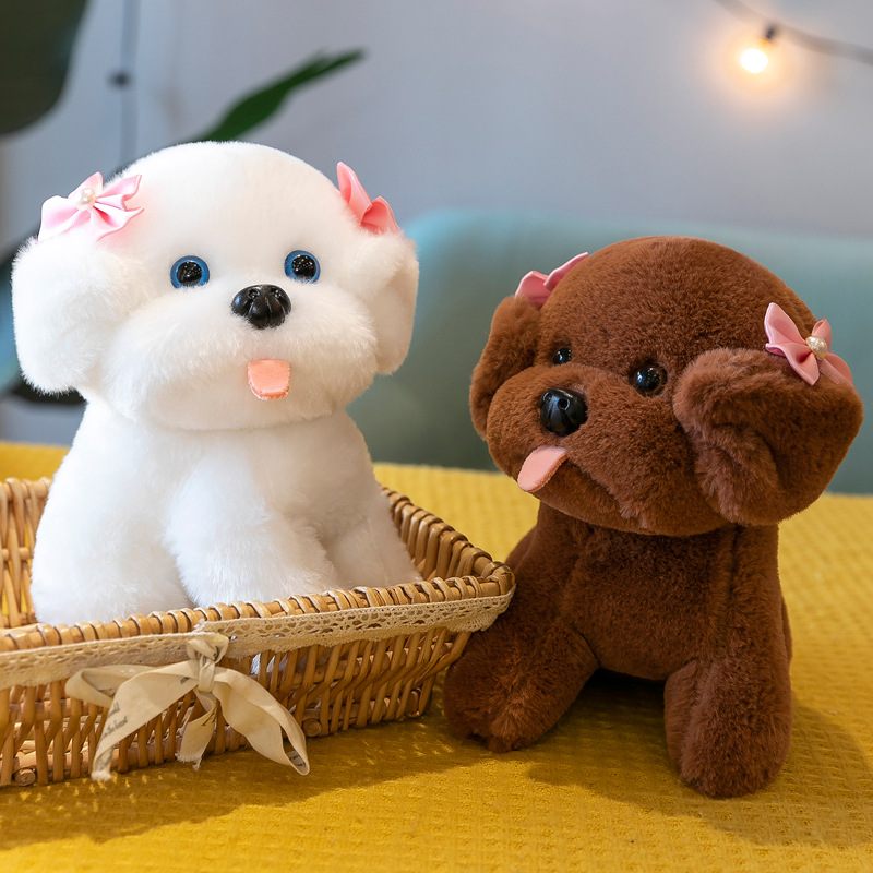 新款茶杯犬毛绒玩具可爱仿真泰迪狗公仔玩偶抓机娃娃商场礼品批发