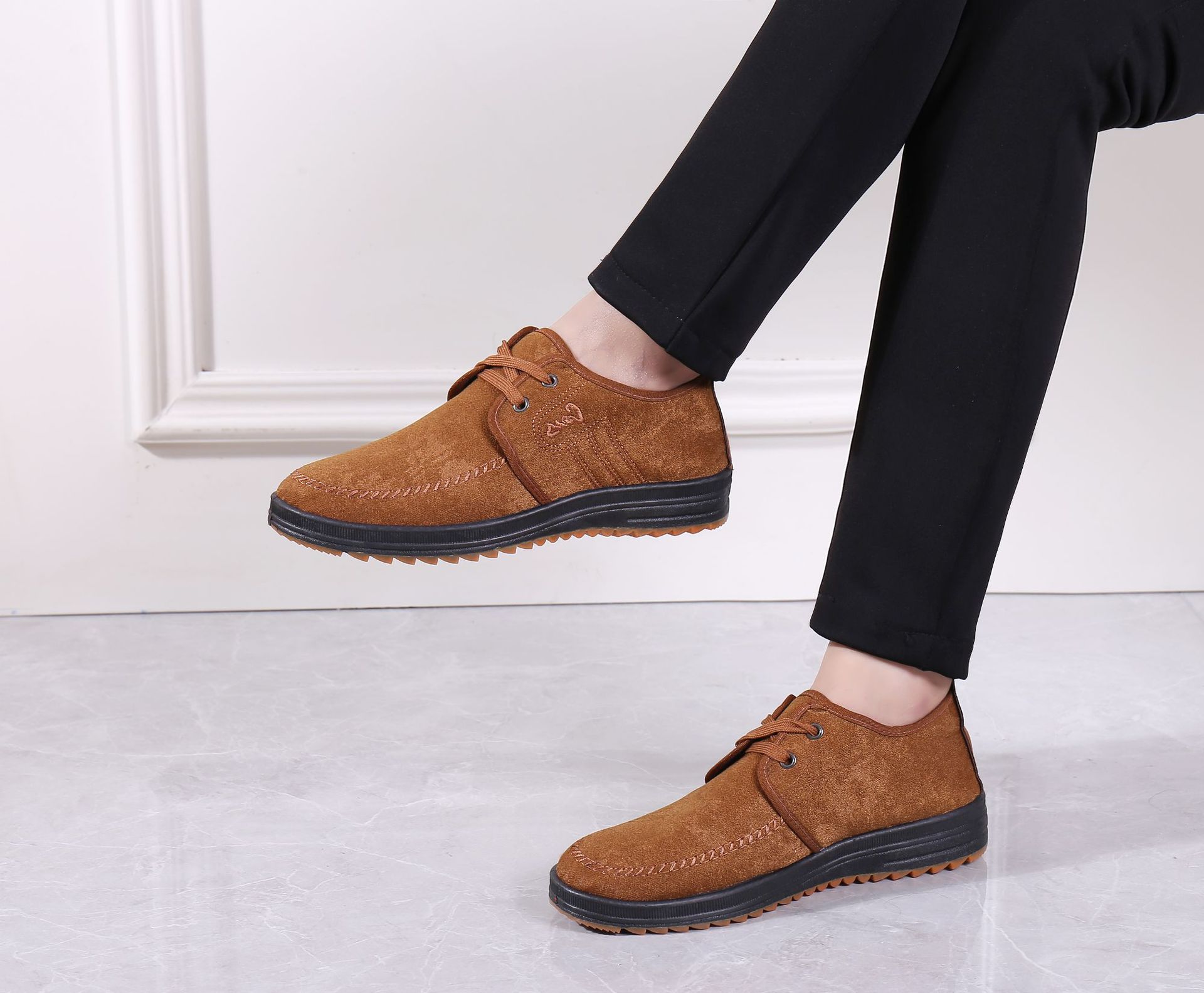 Old Beijing Cloth Shoes Spring and Summer Tendon Bottom Work Shoes Middle-Aged and Elderly Soft Bottom Men's Casual Shoes Breathable Canvas Stall Supply