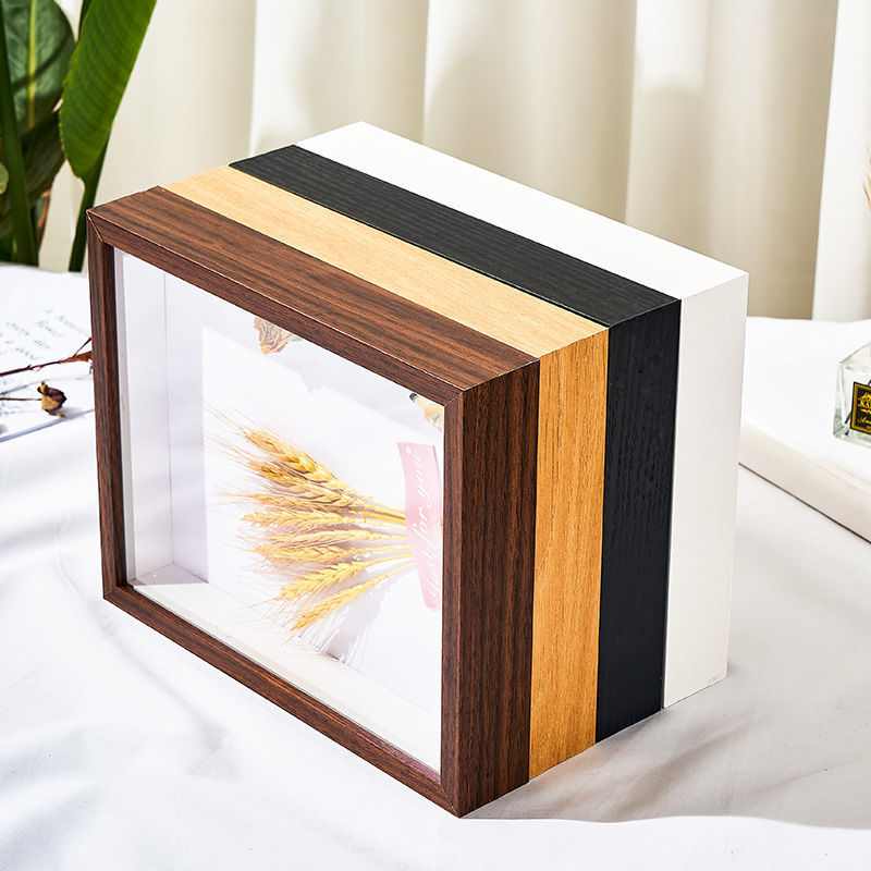 Desktop Creativity Decoration Three-Dimensional Hollow 3 Picture Frame Brickearth Paper Quilling Dried Flower Preservation Specimen Photo Frame Manufacturer