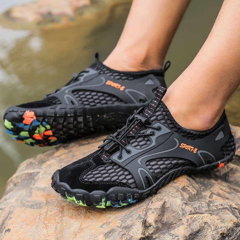 跨境户外五趾涉水鞋大码男游泳鞋情侣沙滩鞋潜水鞋男女平底健身鞋