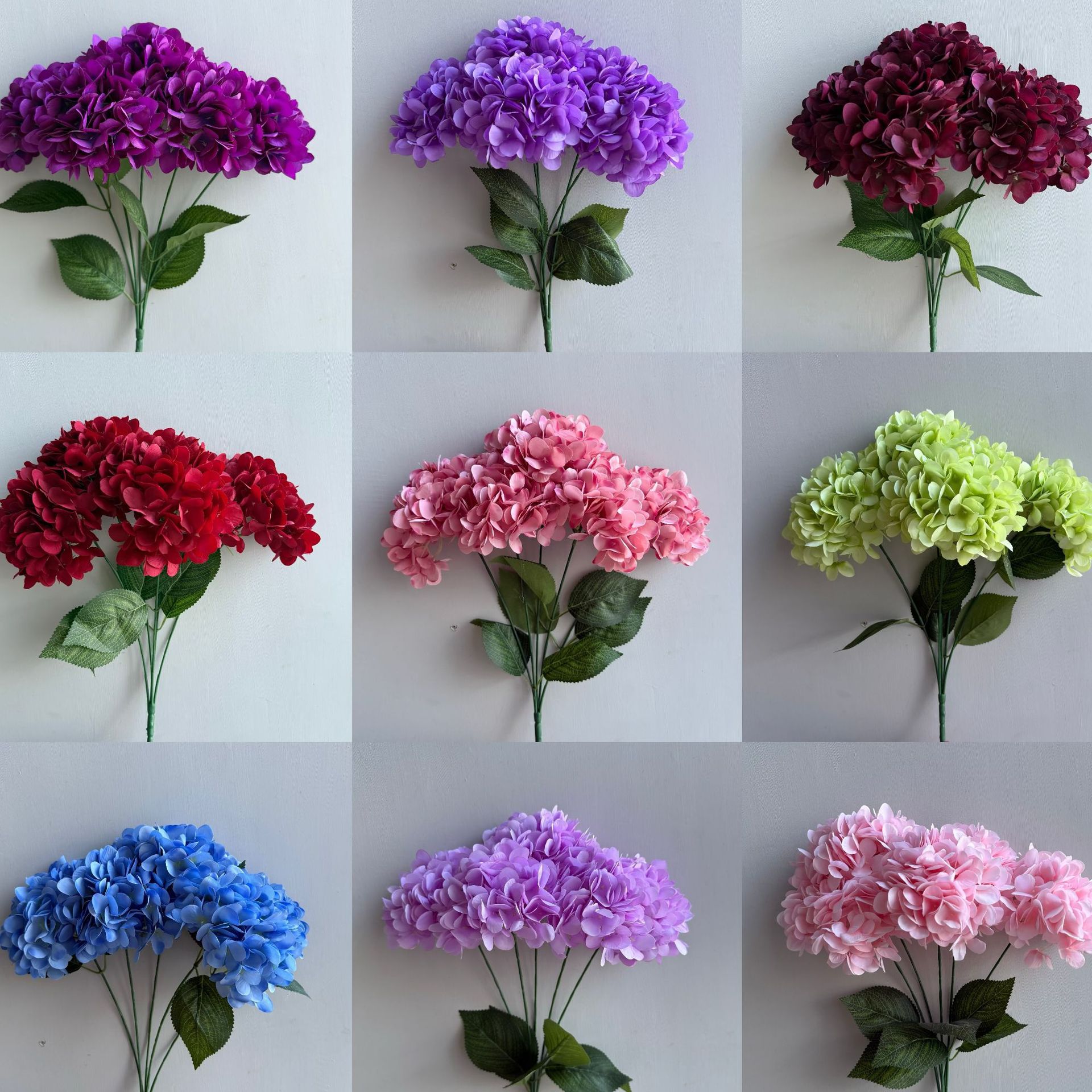 仿真花5头法式绣球 婚庆碎花绣球花酒店花艺拱门装饰花路引花批发