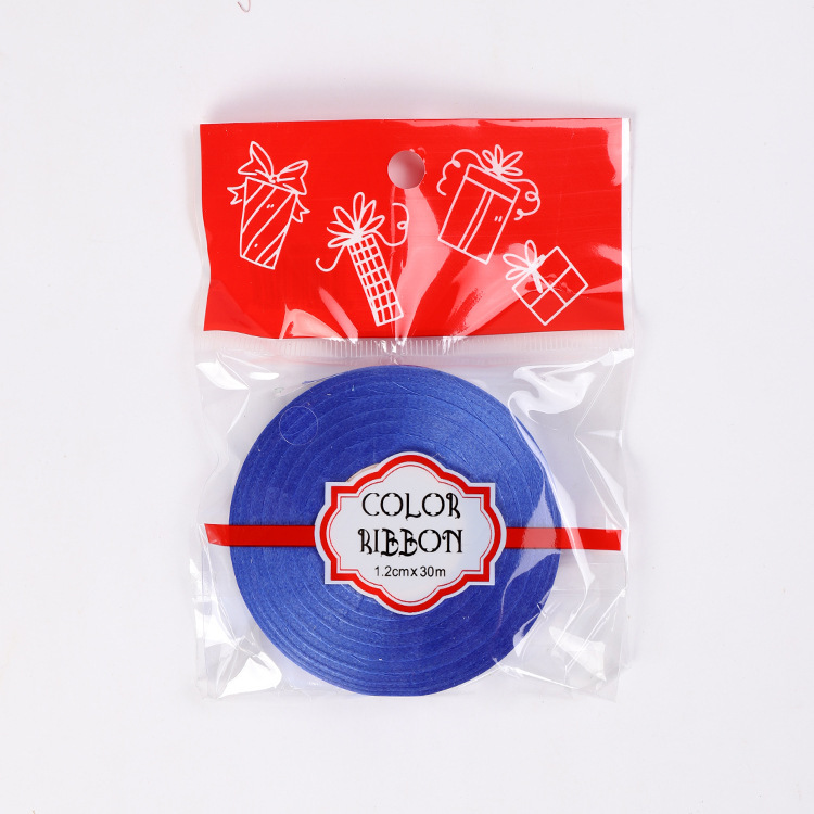 Factory Direct Sales Plain Ribbon 1.2cm * 30 M Balloon Ribbon Holiday Supplies Wedding Room Layout Ribbon Wholesale