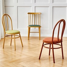 法式复古餐椅家用仿实木椅简约经济型美式椅子甜品店咖啡厅靠背椅