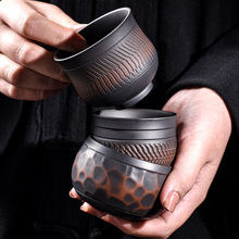 清溪紫陶手工茶杯家用陶瓷茶盏主人杯功夫茶具复古品茗杯个人杯子