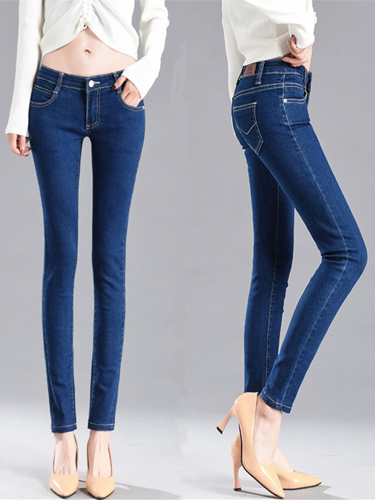 低腰裤女装春秋牛仔裤九分长裤韩版弹力修身显瘦小脚铅笔女裤新款
