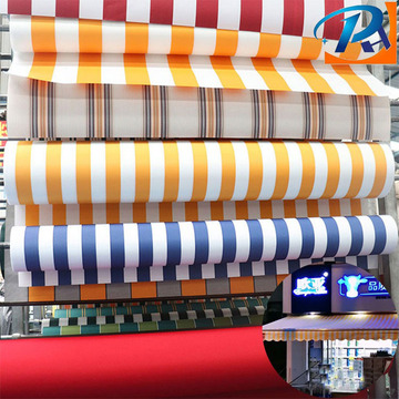 批发户外防水布遮阳蓬遮雨篷伸缩篷推拉蓬彩条奥斯布料牛津布450d