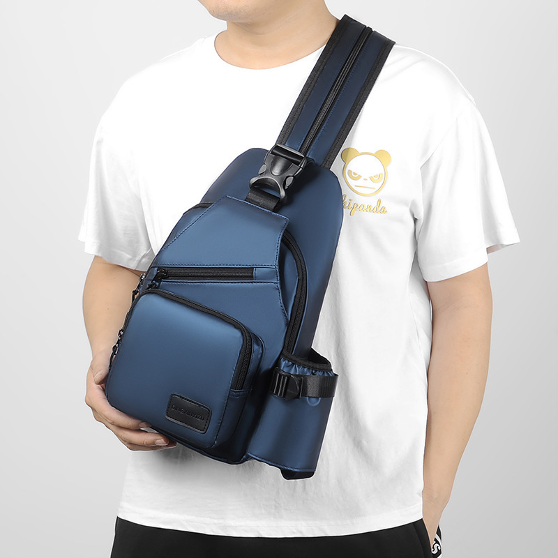 Cross-Border 2022 New Anti-Breaking Derm Chest Bag Men's Messenger Bag Small Casual Multi-Functional Fashion Single-Shoulder Bag