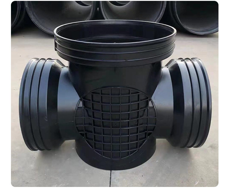 管道塑料检查井pe起始井座小区雨水沉泥流槽管道塑料检查井现货