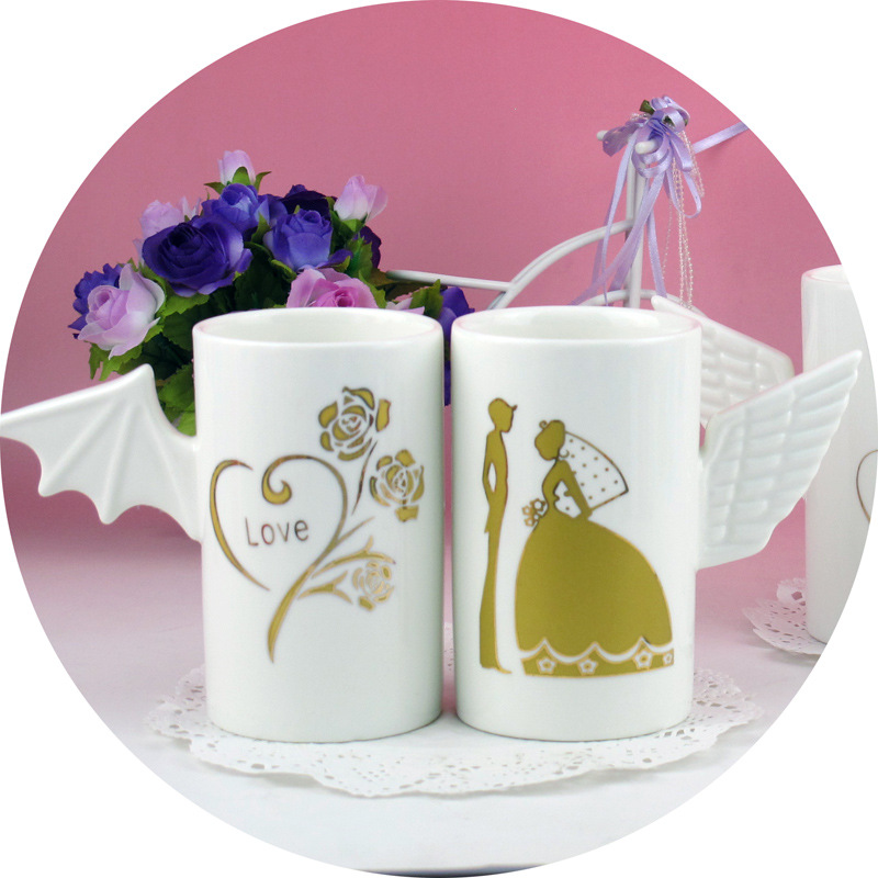 天使之恋 情侣杯子一对杯520七夕浪漫情人节礼物结婚婚庆定情物