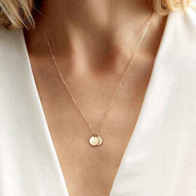 jujie 2021个性不锈钢项链 6mm圆形吊坠stainless steel necklace