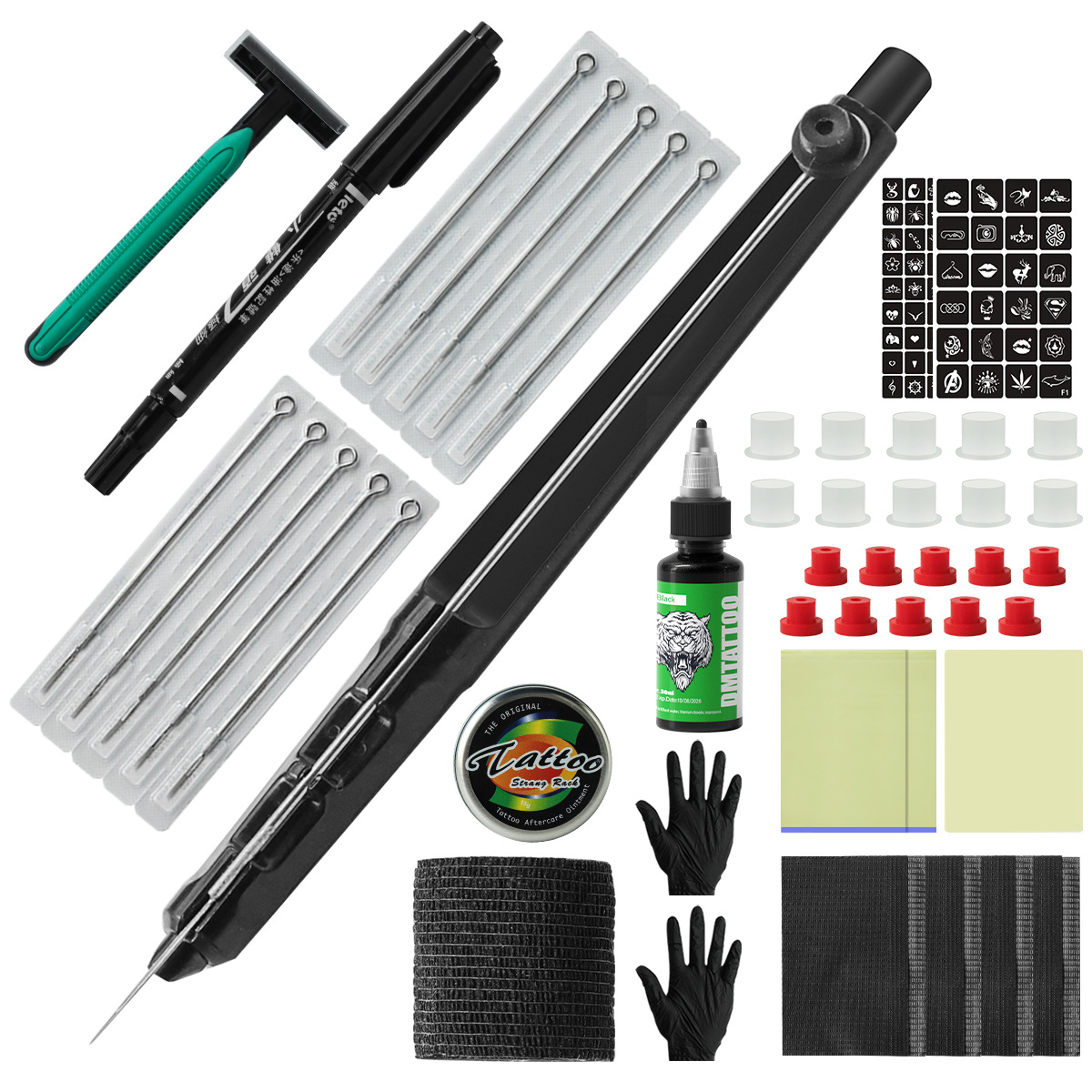 亚马逊纹身手刺针套装传统手工针套装手工纹身笔刺青器材跨境专供