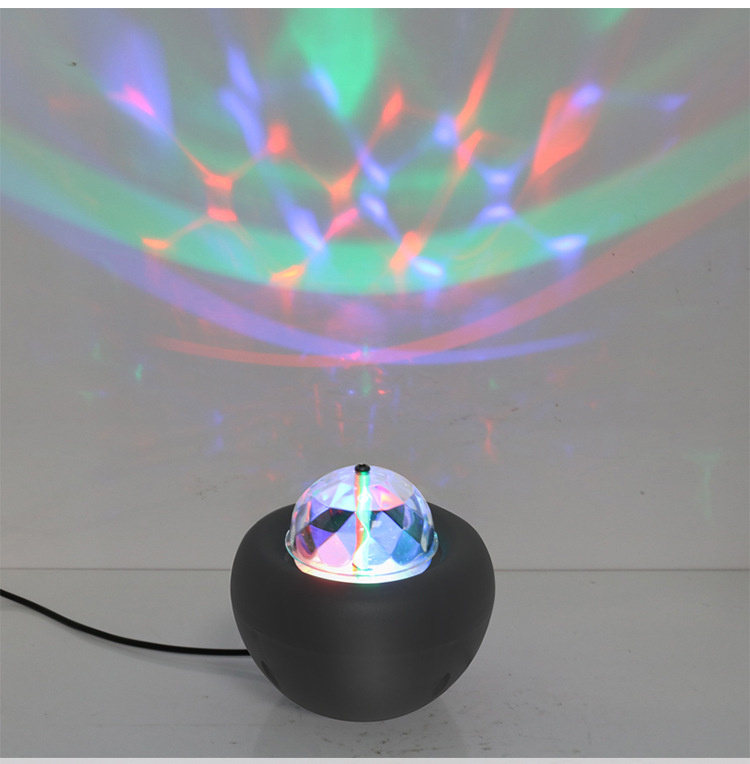 新款led七彩旋转灯ktv舞台灯圣诞节日氛围灯dj小魔球灯usb小苹果
