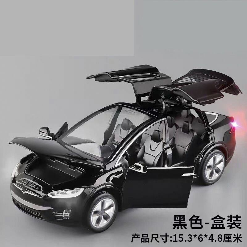 1:32 Simulation Tesmodelx Model Alloy Car Model Open Door Sound and Light Pull Warrior Children's Toys Cross-Border Wholesale