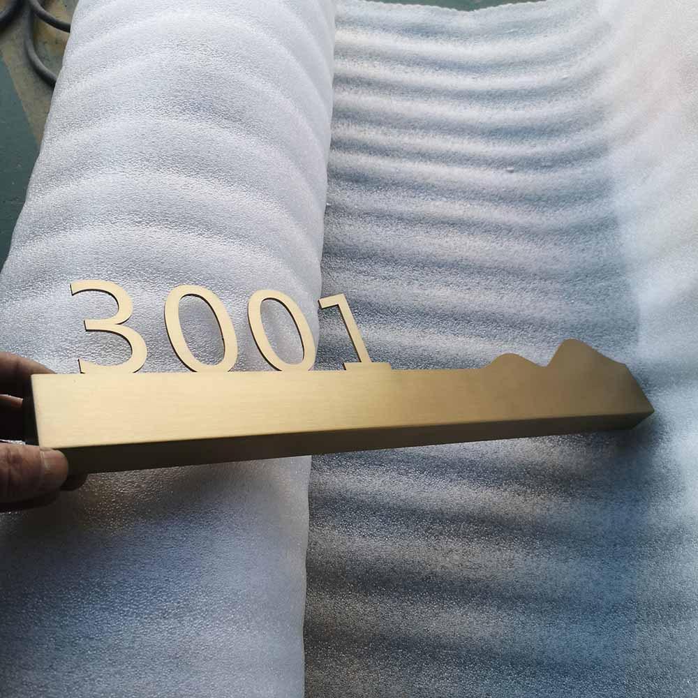 定制酒店门牌 客房房间号 不锈钢倒影灯牌 发光字牌 个性房号定做