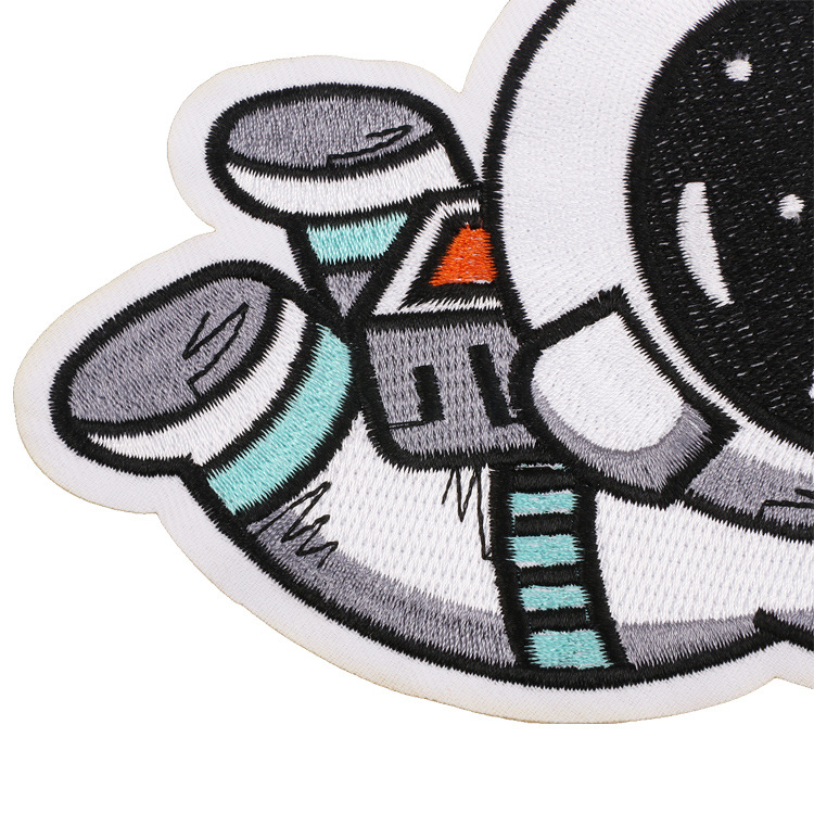 棉色中号宇航员刺绣贴童装补丁贴衣服装饰刺绣布贴太空人刺绣章仔