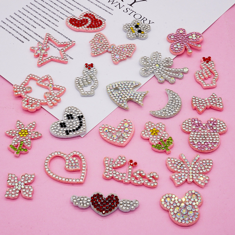 兆顺少女风烫钻烫图卡通蝴蝶水钻贴diy服装鞋帽装饰烫钻辅料配饰