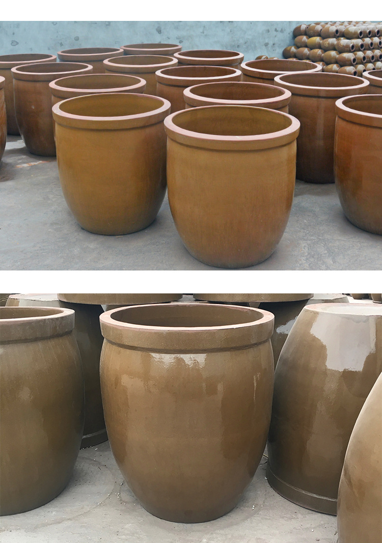 大水缸老式储水家用陶瓷大号养鱼瓦缸粗陶缸陶土小瓷睡莲荷花盆缸
