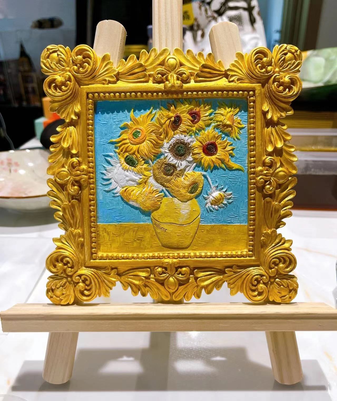 3d立体浮雕画diy材料包填充小尺寸立体涂色数字画桌面摆件装饰画