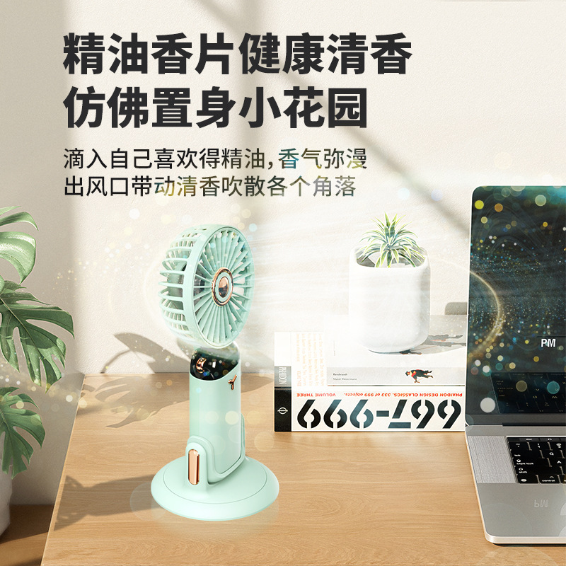 360 Degree Rotating Handheld Fan Mini Little Fan Usb Desktop Fan Random Angle 5 Gear Ultra-Long Life Battery