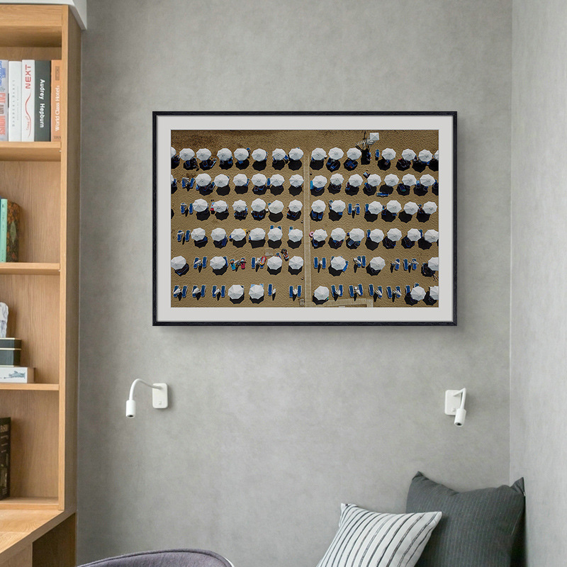 阳光沙滩太阳伞风景挂画客厅走廊休息室样板间装饰画书房墙壁装饰