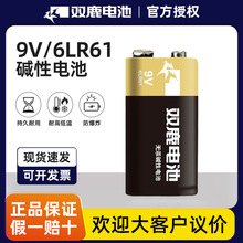 双鹿碱性无汞防漏9V电池万用表无线话筒烟雾报警器适用6LR61电池