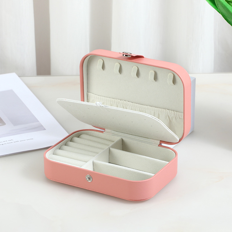 INS Style Flip Travel Double Layer Jewelry Box Ring Necklace Ear Stud Multi-Layer Jewelry Box Portable Jewelry Storage