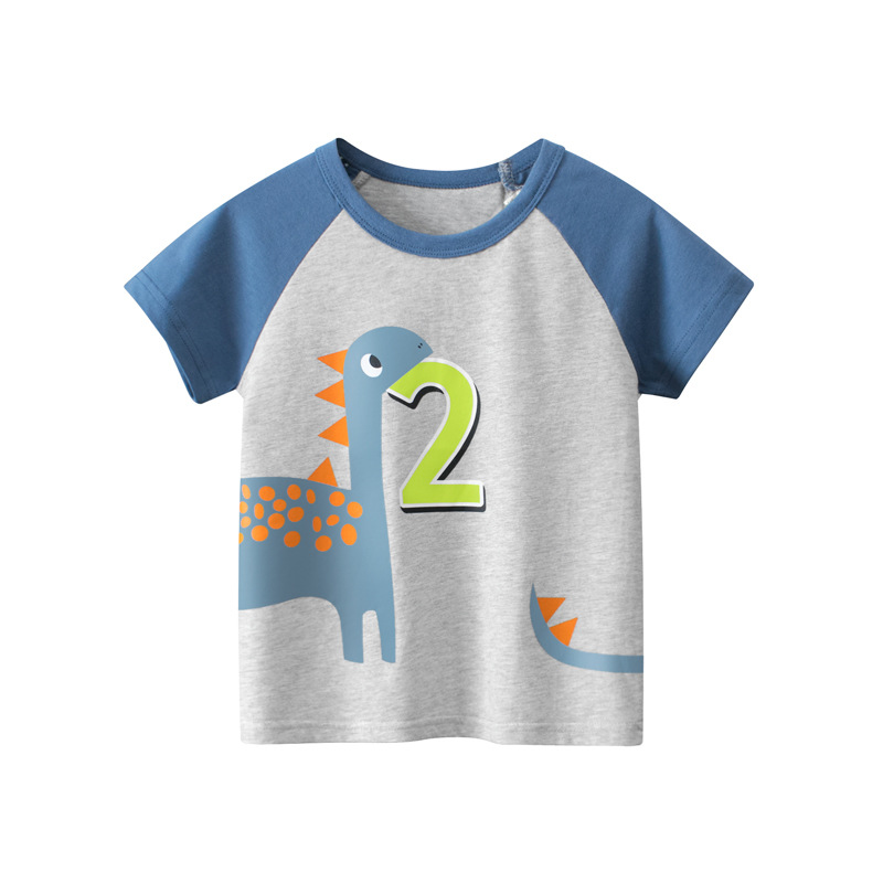 27Kids Korean Style Children's Clothing 2024 Summer New Boys' Short-Sleeved T-shirt Children's Clothing Baby Bottoming Shirt Wholesale