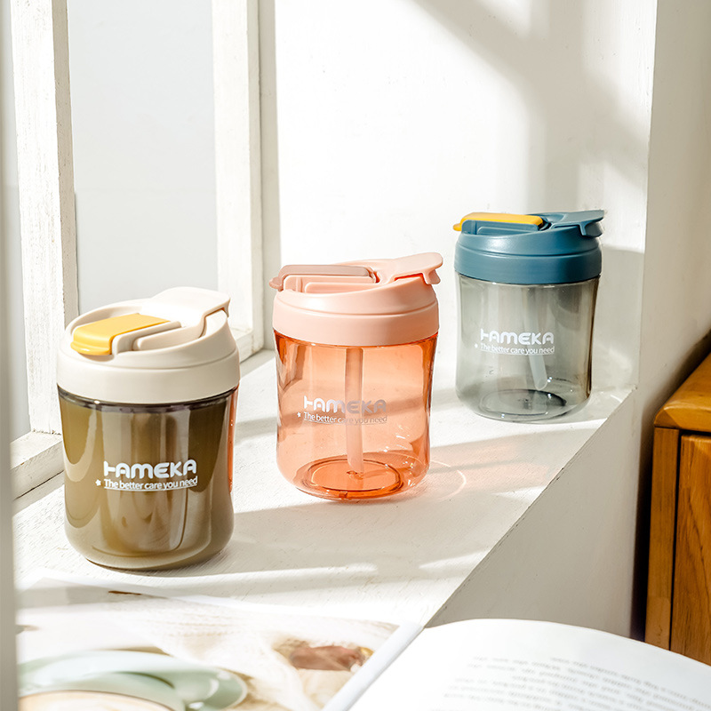 INS Internet Celebrity Student Plastic Water Cup Summer Ton Cup High-Looking Cup with Straw Coffee Cup Drink Big Belly Cup