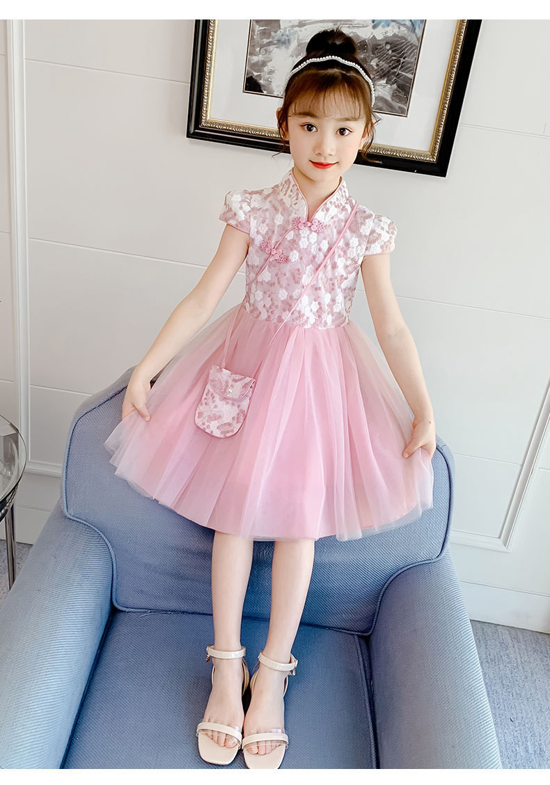 女童夏装公主裙幼儿夏季新款洋气女孩旗袍裙儿童超仙网纱连衣裙子