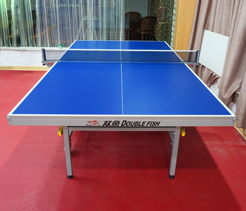 双鱼乒乓球桌家用带轮可折叠式228乒乓球台室内标准25mm面板案子