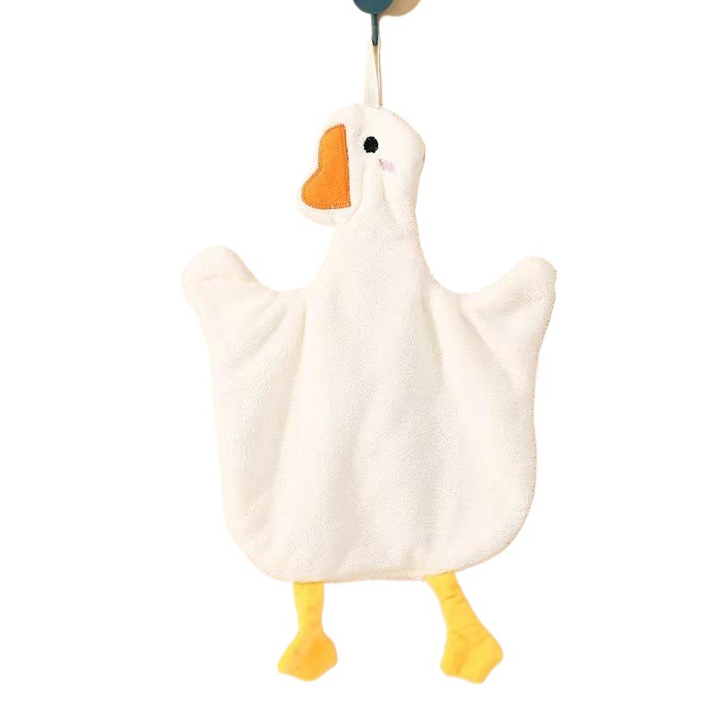 Big Goose Hand Towel Hanging Cute Hand Towel Children's Cartoon Hand-Wiping Small Tower Absorbent Cute Handkerchief Saliva Towel
