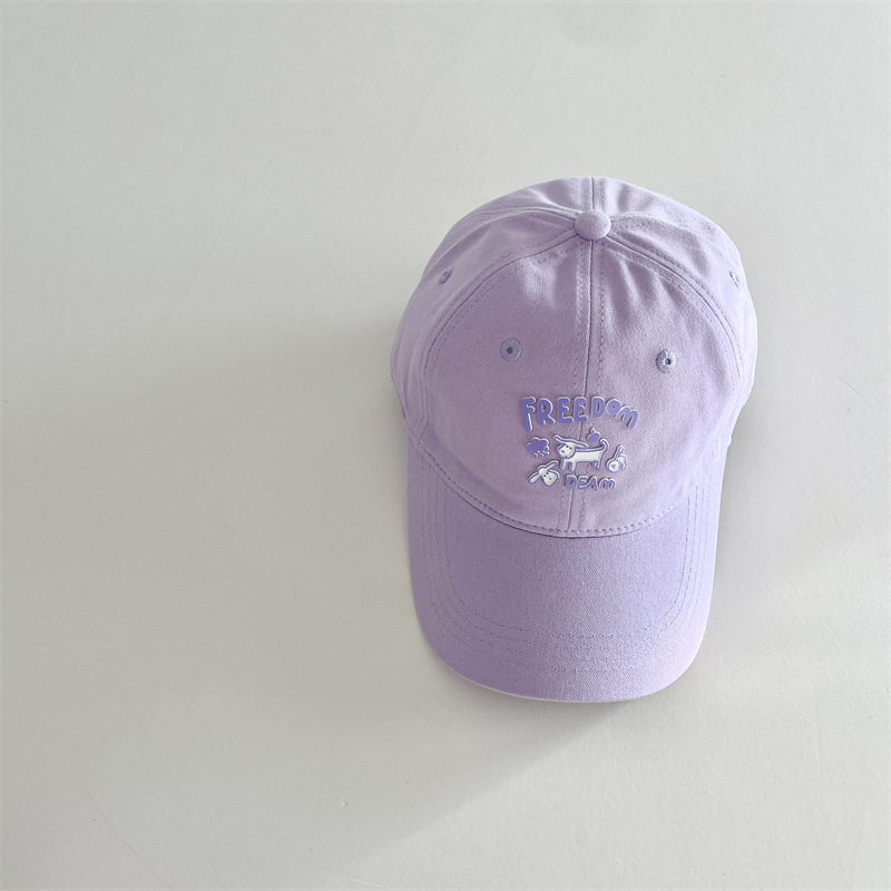 Cute Puppy Big Head Circumference Baseball Cap Female Spring and Summer 2024 New Cartoon Soft Top Peaked Cap Female Face-Looking Small