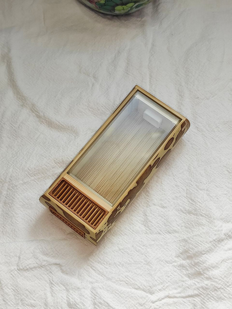 竹蛉虫具配件小林艺斑竹梅妃穿条鱼款竹制竹蛉盒金钟盒鸣虫盒蛉子