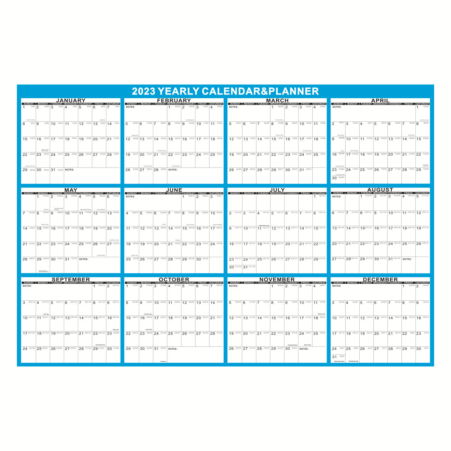 双面可擦挂历12个月年度墙面规划干湿可擦压层年历跨境专供全英文