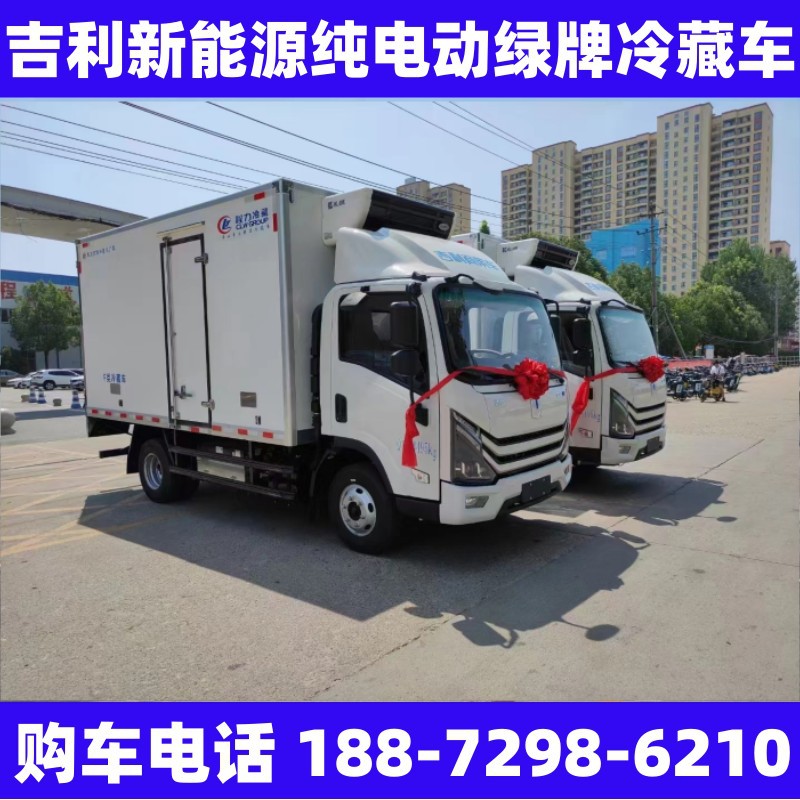 成都吉利纯电动3米多冷藏保温车蓝牌冻货食品果蔬保鲜冷藏运输车