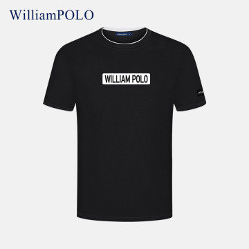 williampolo英皇保罗青年短袖男宽松休闲t恤圆领冰丝棉上衣体恤男