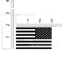 骑行装备沉稳美国国旗汽车贴花 银色带鬼影黑色印花反光贴纸 对装
