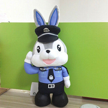兔子警官警察公仔毛绒玩偶熊猫交警民警毛绒公仔玩具创意礼品批发