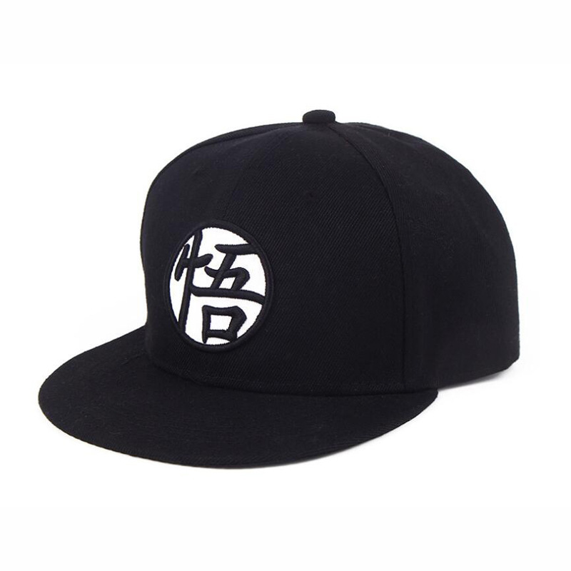 Cross-Border Anime Dragonbal Seven Dragon Ball Monkey King Turtle Word Flat-Brimmed Cap Embroidery Baseball Cap Hip Hop Hat