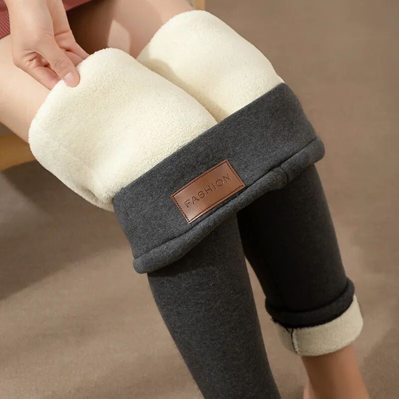 Cashmere Leggings Women's Pants Students Winter Velvet Padded Thickened Outer Wear High Waist Slim Thermal Pants