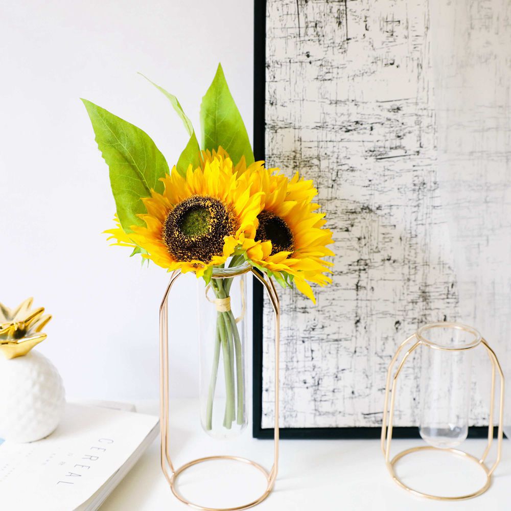 ins假花向日葵花束仿真花厂家绿植物批发婚庆装饰品跨境yc1038
