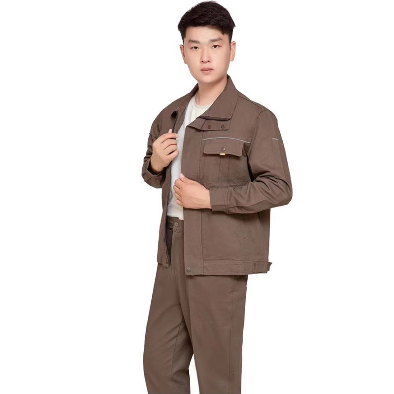 纯棉工作服套装船厂电焊机电汽修建筑工地劳保服全棉工装可绣印字