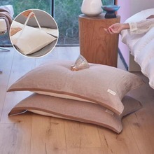 纱布枕巾一对家用加厚纯色单人耐脏防滑绑带枕头巾厂直销