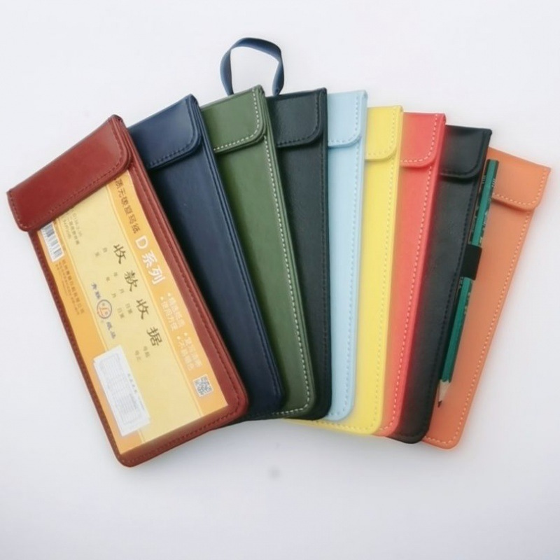 菜单夹夹板餐厅点菜夹子皮革小票收买单结账磁吸便签本文件夹厂家