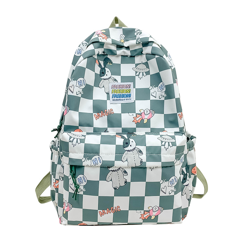 Korean Style Schoolbag Female Student Large Capacity Ins Mori All-Match Chessboard Plaid Backpack High School Junior School Backpack