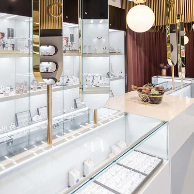 厂家供应金店珠宝展示柜不锈钢边珠宝陈列柜商场首饰功能多展柜