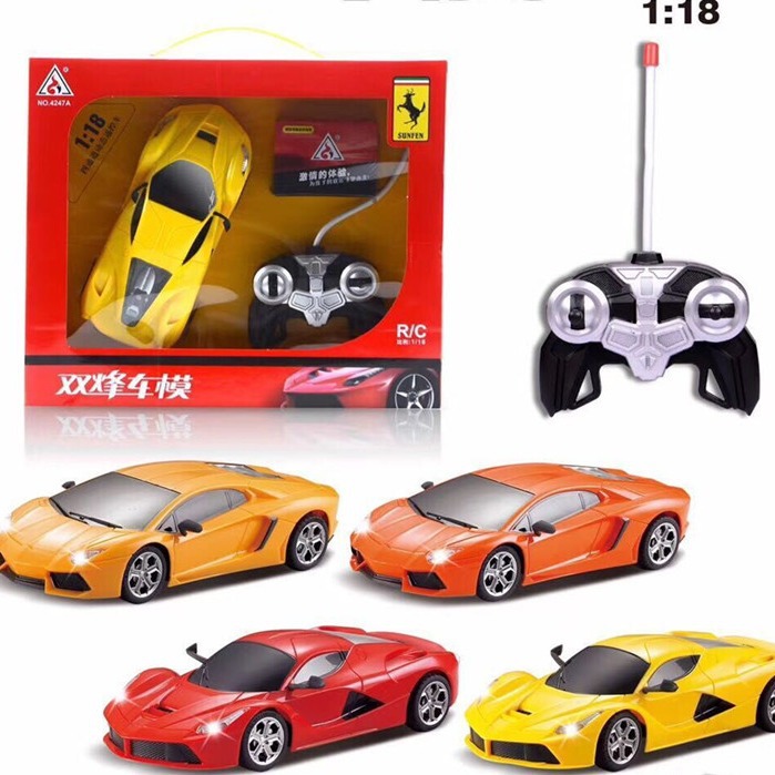 双烽车模1:18全比例四通道动态充电耐玩儿童遥控车玩具送礼佳品批