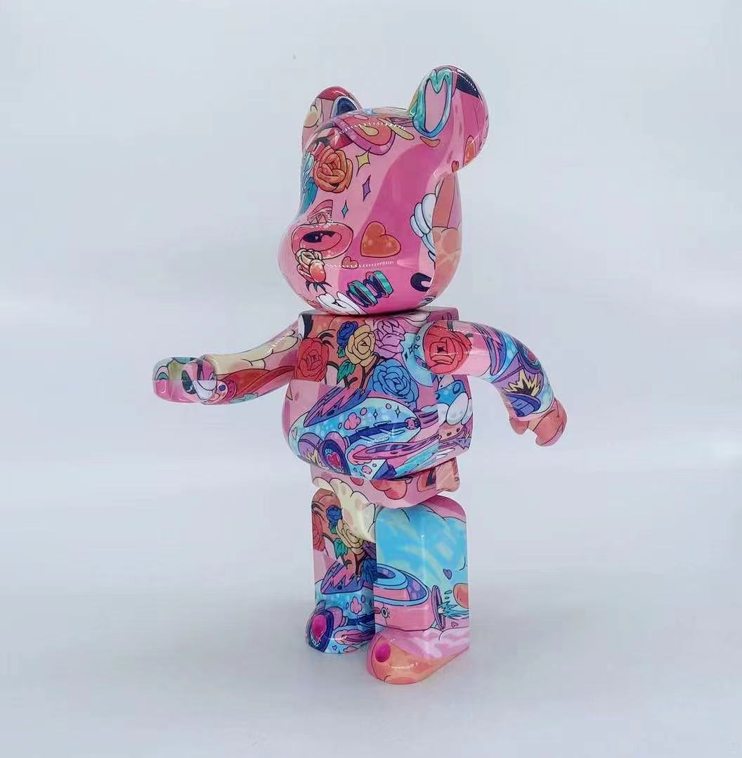 限量联名 bearbrick暴力熊400%qq情人节限定潮流展示玩具公仔